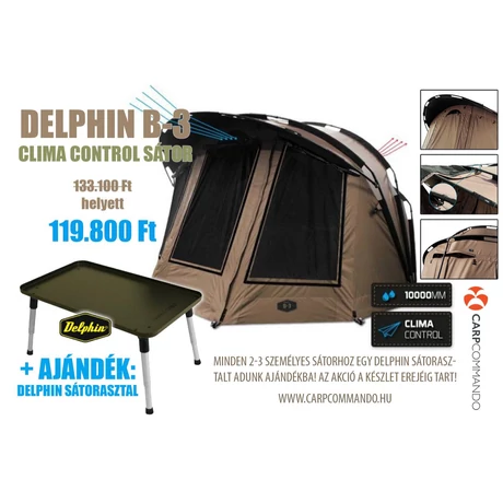 Delphin B-3 Sátor akció + ajándék sátorasztal