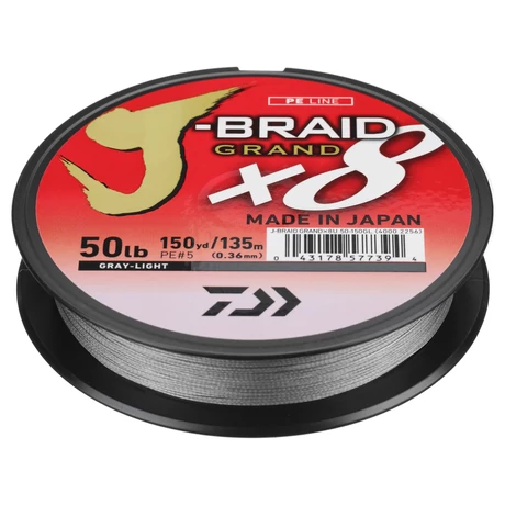 Daiwa J-braid grand X8 gray-light 0,22mm