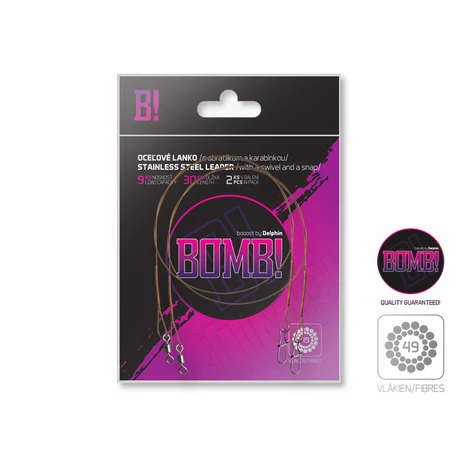 Delphin stainless steel acél előke forgóval és kapoccsal 35cm 11kg