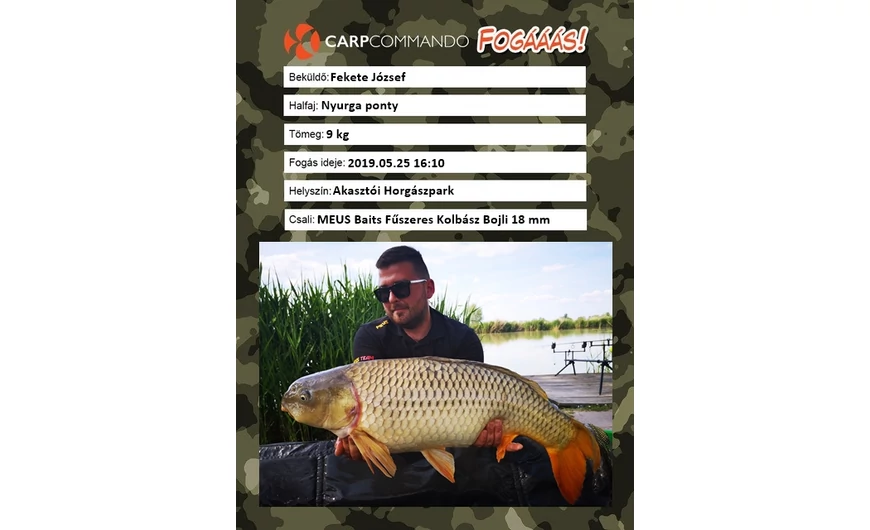 Fekete József, 9 kg - Akasztói Horgászpark